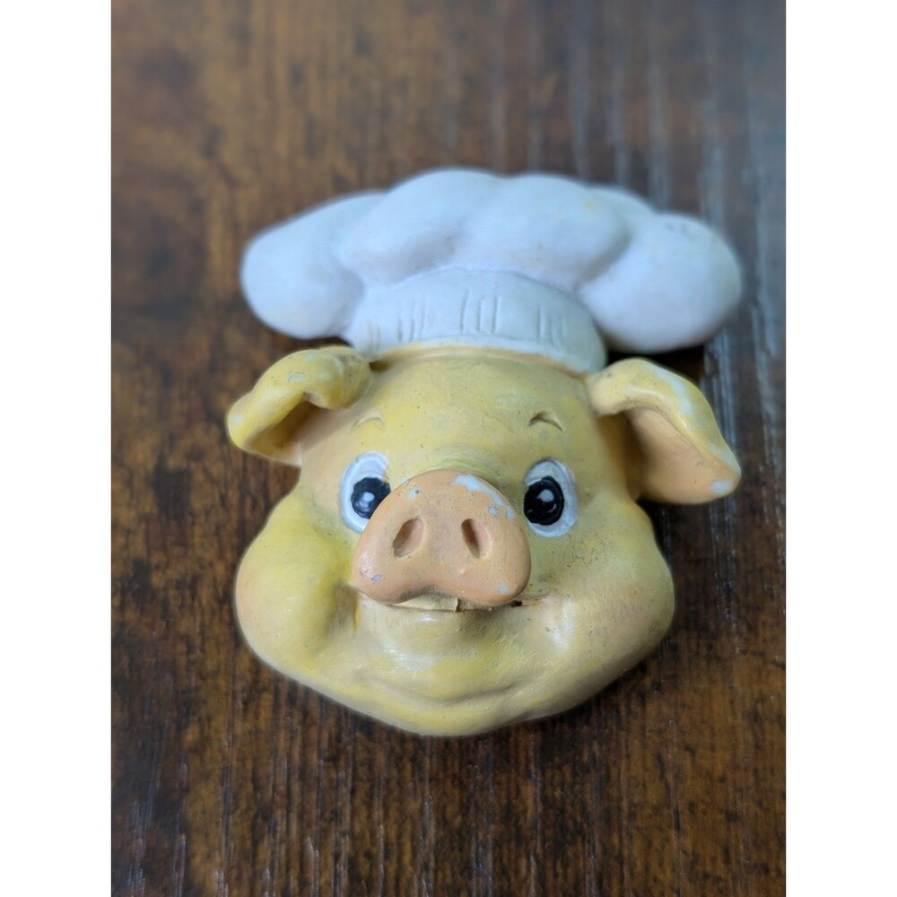 Vintage Pig Chef Fridge Magnet 3D Resin Kitsch Country Kitchen Decor